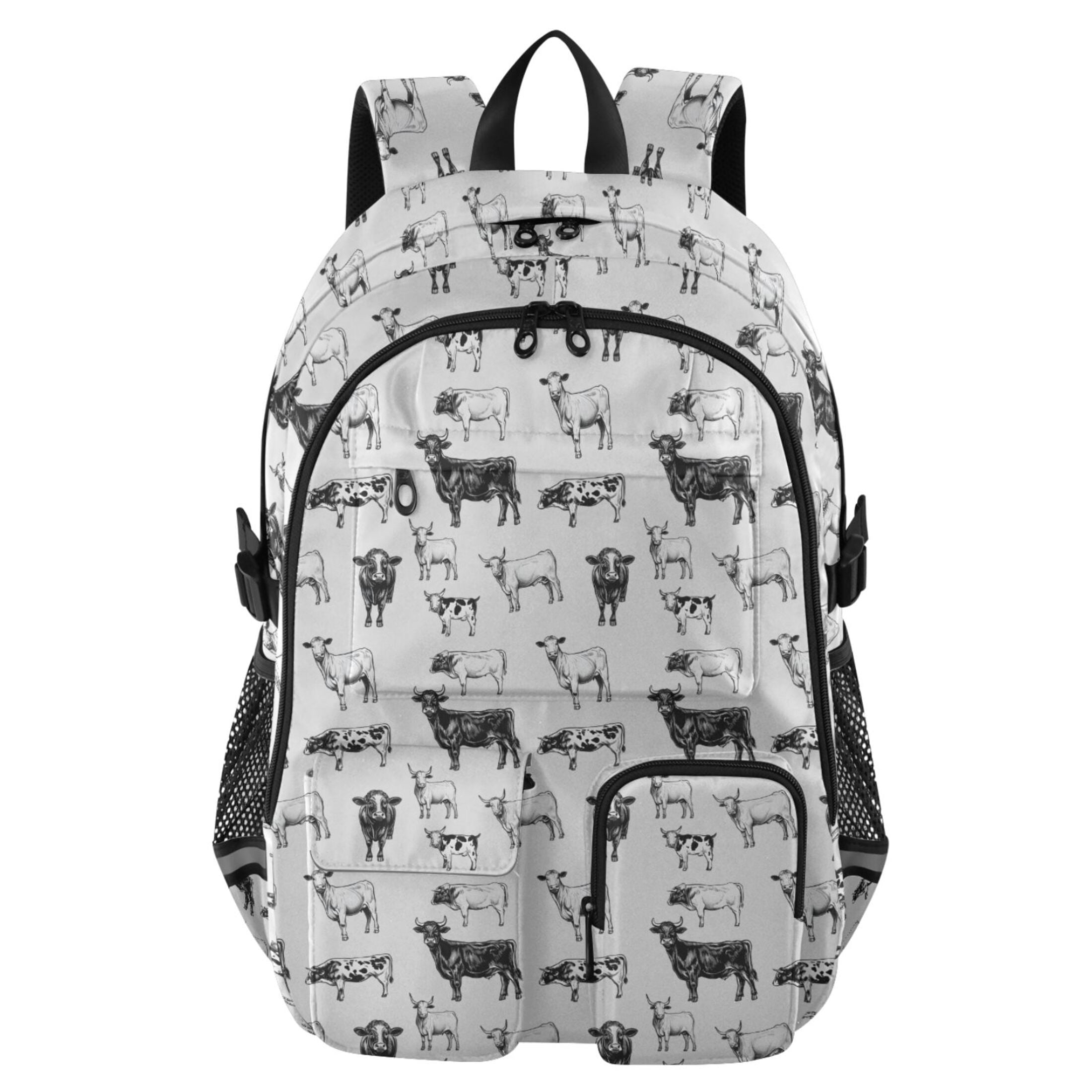ALAZA Retro Highland Cows Print Student Backpack School Bookbag Large Laptop Daypack Travel Bag