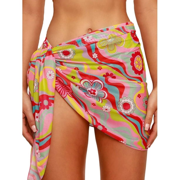 Txlixc Minifalda para mujeres, falda de playa de color sólido / falda de cintura alta impresa para adultos Txlixc moda