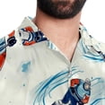thumbnail image 5 of Ice Hockey Men's Short Sleeve Hawaiian Poplin Shirt - Casual Printed Button Down Summer Beach Shirt for Men, 5 of 6
