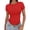 502_Bright Red, variant on T Shirts for Women,Casual Round Neck Blouson Sleeve Crop Shirt Solid Fashion Slim Fit Top,Blue Women Blouses