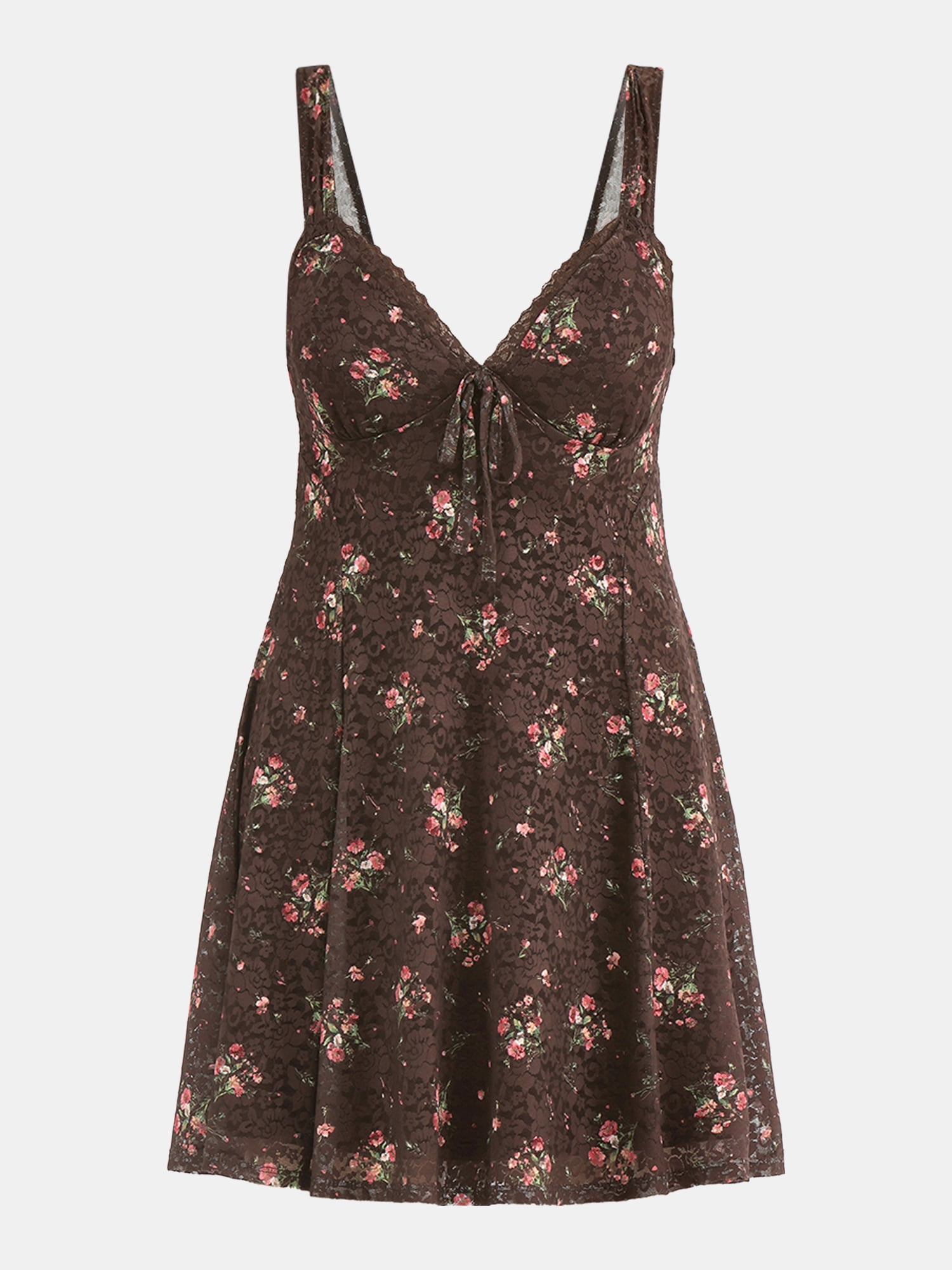 Madden NYC Women's Sleeveless Skater Dress with Lace Trim, Sizes XXS-XXL