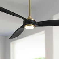 Casa Vieja 60" La Jolla Surf Mid Century Modern Indoor Ceiling Fan 3 Blade LED Light Remote Control Soft Brass Finish Bedroom