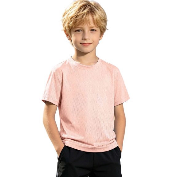 LRen Kids Rash Guard Crew Neck Short Sleeve T-Shirts Youth Quick Dry Beach Rashguard