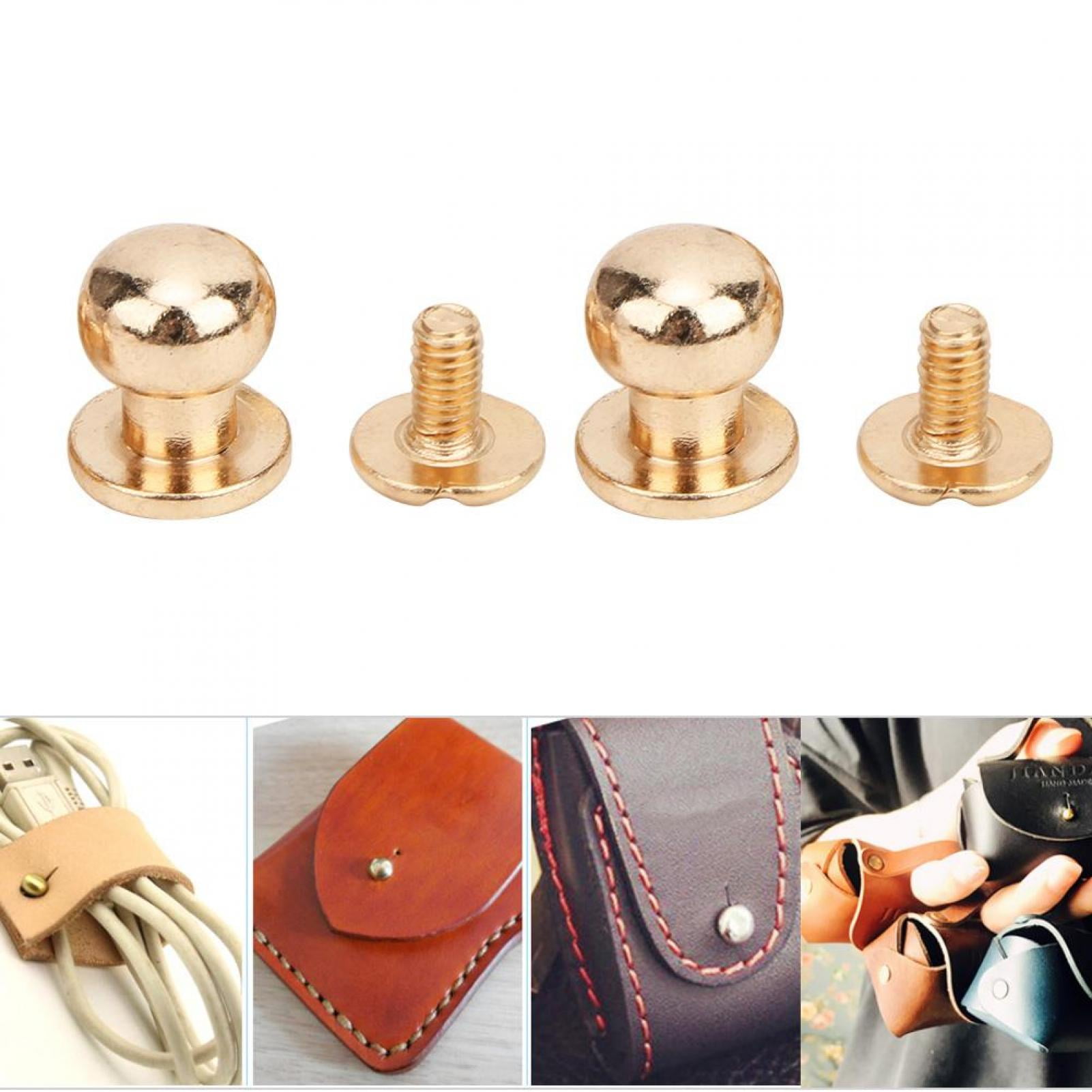 Tebru Stud Screw,20PCS 9 x 8mm DIY Copper Rivets Round Head Nipple Nail Bag Shoes Accessories