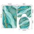 thumbnail image 3 of Cyan Marble Gold Spot Pattern Bathroom Rugs Sets 3 Piece,Toilet Cover Set,Absorbent Non Slip Bathroom Mats Sets with U-Shaped Contour Rug Toilet Rug Set, 3 of 5