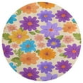 thumbnail image 3 of Floral Colorful Flower Washable Round Rug -Circle Area Rugs for Nursery Bedroom, Vintage Non Slip Non Shedding Low Pile Carpet for Living Room Coffee Table Entryway, 3 of 6