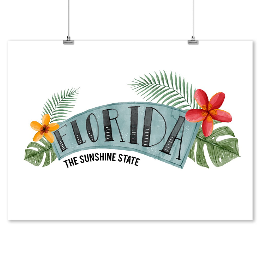 Florida Sunshine State Map Decal Peel and Stick Decor