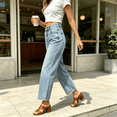 thumbnail image 4 of LIBRCLO Cropped Jeans for Women High Waist Straigh Denim Pants with Pockets Casual Business Work Jeans, 4 of 7