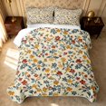 thumbnail image 2 of Erosebridal Cartoon Blossom Twin Quilt Set, Groovy Floral Twin Coverlet Set, Reversible, Rust Blue, 2-Piece (1 Bedspread and 1 Pillowcase), 2 of 7