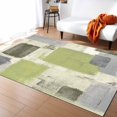 thumbnail image 1 of Sage Green Abstract Area Rugs Indoor Non-Slip Washable Rug 3x5 Ft Abstract Geometric Oil Painting Style Modern Rubber Backing Floor Mats Contemporary Home Decor Carpet for Entryway Living Room, 1 of 7