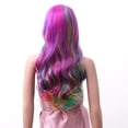 thumbnail image 5 of Halloween Multicolor Cabello Largo Y Rizado Siete Colores Degradado Rampa Arco Iris Cubierta Para El Cabello, 5 of 5