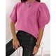 thumbnail image 3 of Jersey Goranbon Puff de manga corta para mujer, color rosa brillante, 3 of 6