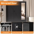 thumbnail image 5 of UZUGUL Black 3-Door Wardrobe Farmhouse Built-in Mirror USB Sensor Light 2 Drawers, 5 of 7