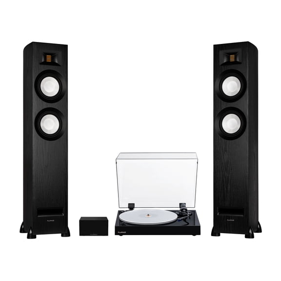 Fluance RT85 Vinyl Turntable Record Player, Ortofon 2M Blue Cartridge, Ri91 Powered Floorstanding Speakers, PA10 Preamp