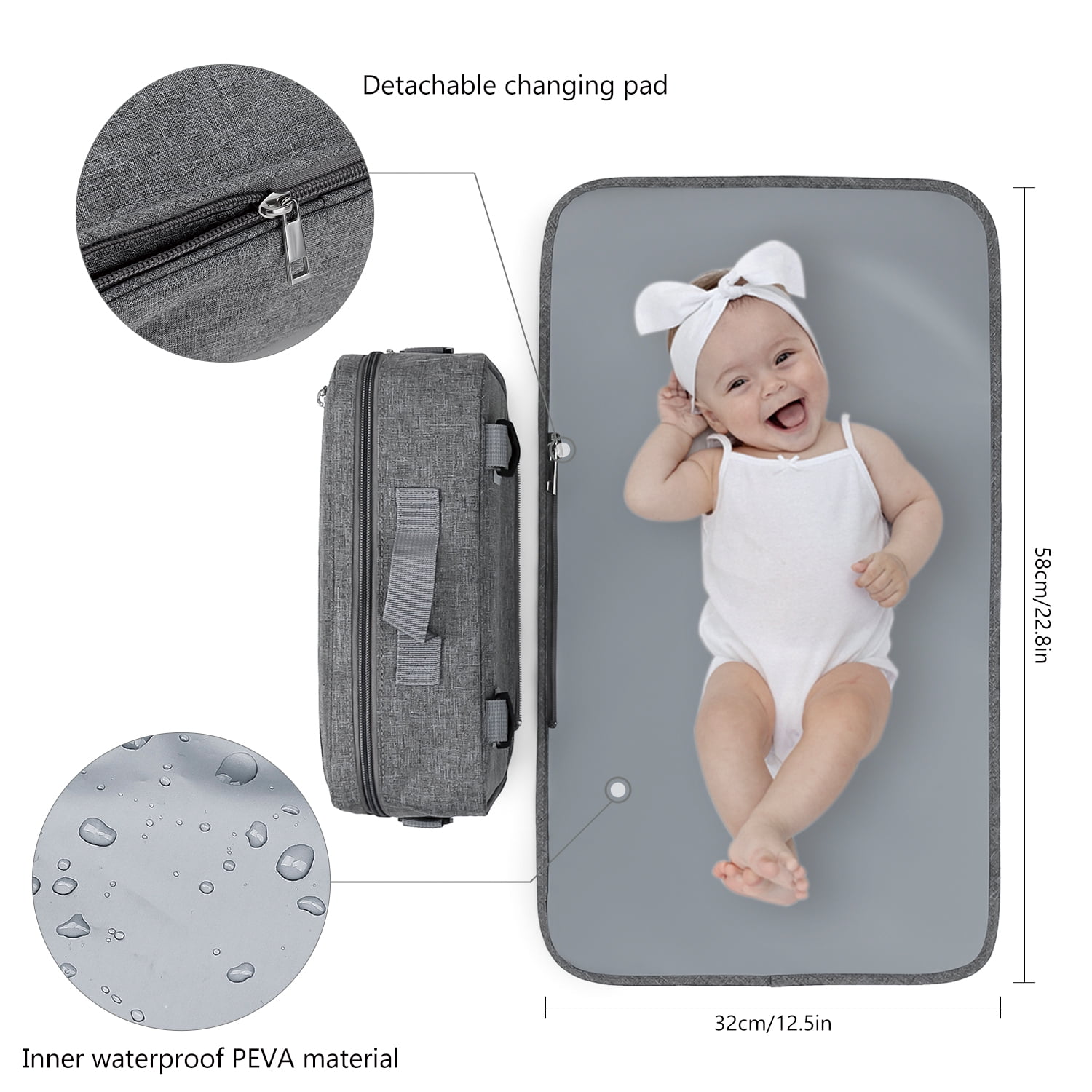 Baby Diaper Caddy Bag with Changing Pad - Changing Bag Baby Stroller Bag for Diapers, Wipes & Toys