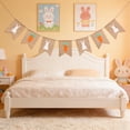 thumbnail image 4 of Weloille Easter Bunny Burlap Banner 1 Piece, Rustic Jute Hanging Garland with Rabbit Pattern, Reusable Holiday Party Decoration, Cute Themed Banner for Wall Fireplace Mantel Party Home Wall Decor, 4 of 6