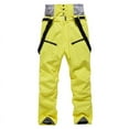 thumbnail image 4 of CQONEPT Womens Snow Ski Pants Windproof Waterproof Insulated Bib Overall Warm Snowboarding Padded Pant with Zip Pockets Yellow S, 4 of 5
