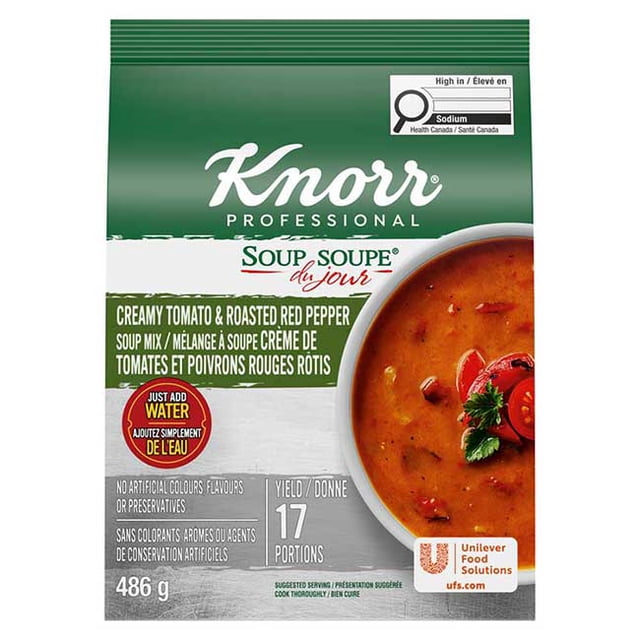 Knorr Mélange Professionnel Crémeux pour Soupe aux Tomates et aux Poivrons Rouges Rôtis, 486 g -- 4 par Caisse