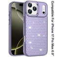 thumbnail image 2 of For iPhone 17 Pro Max Beautiful Diamond Metallic Design Metal Chrome Edged Hybrid - Purple, 2 of 3