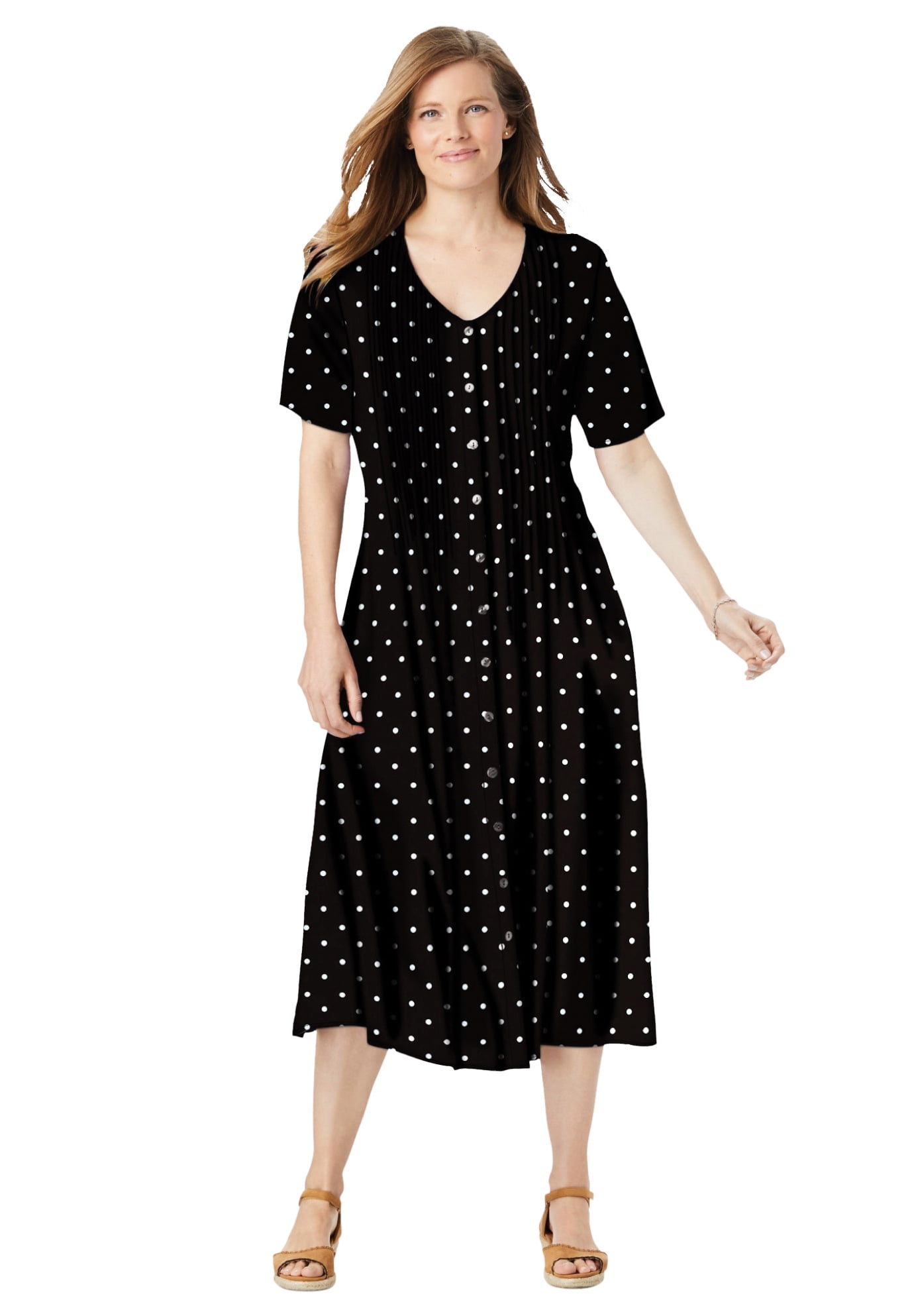 button front dress short sleeve