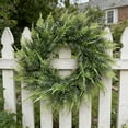 thumbnail image 6 of Surpdew Artificial Green Fern Door Wreath, Spring Wreaths For Front Door,22" Spring Summer Greenery Fern Leaf For Outdoor Wreath Home Farmhouse Wall Window Decor Green 22", 6 of 7