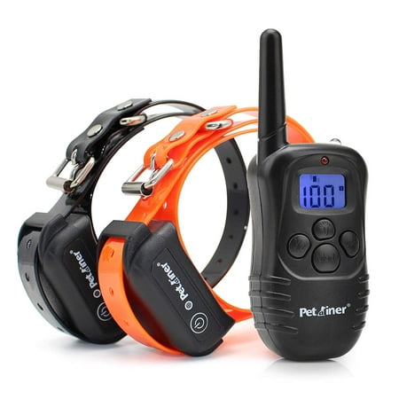 Petrainer PET998DB2 330 Yards Rechargeable and Waterproof Dog Training Collar for 2 dogs with Safe Beep,Vibration and Shock Electric Dog Shock