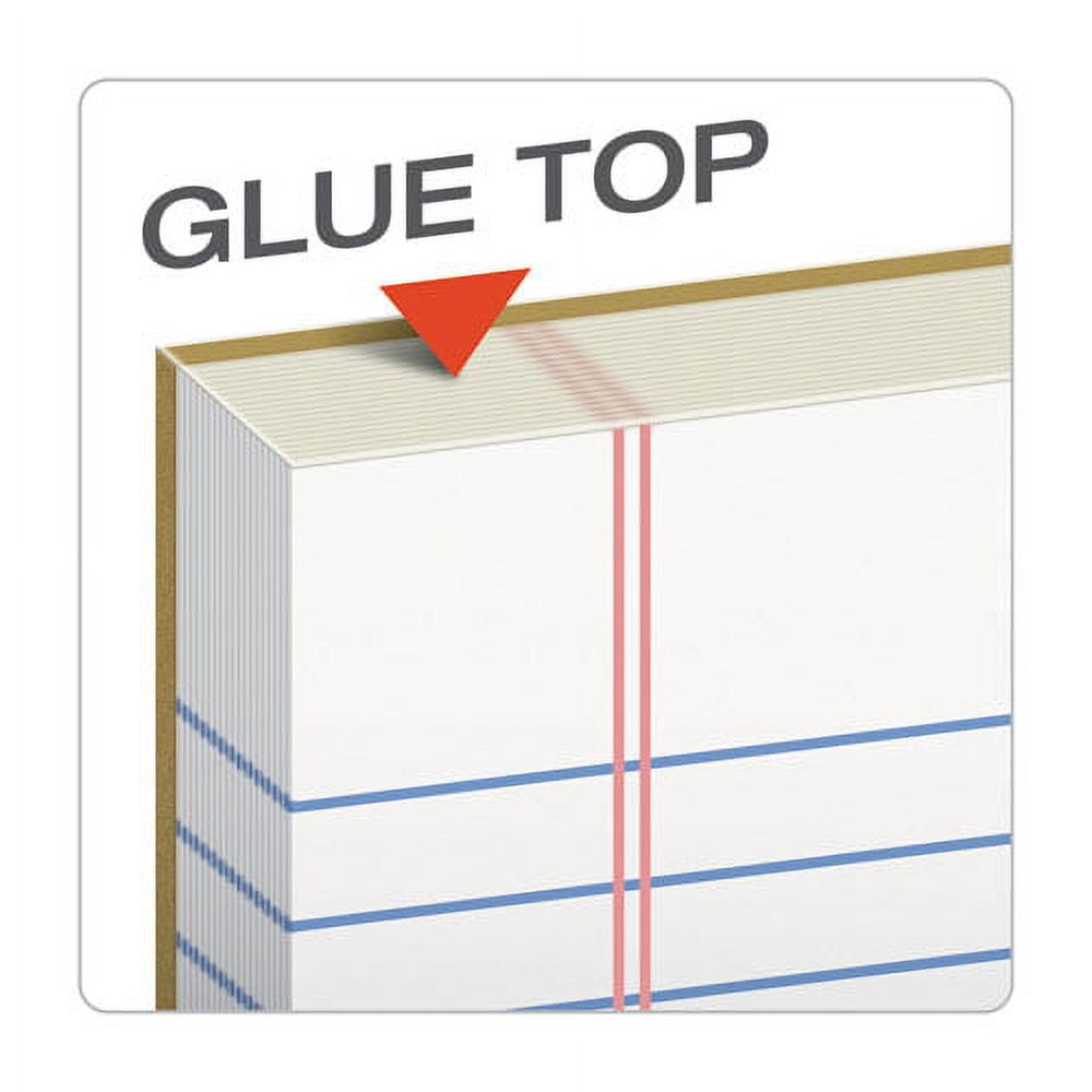 "The Legal Pad" Glue Top Pads, Wide/legal Rule, 50 White 8.5 X 11 Sheets, 12/pack | Bundle of 2 Packs