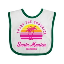 Inktastic Summer Enjoy the Sunshine Santa Monica California in Pink Boys or Girls Baby Bib