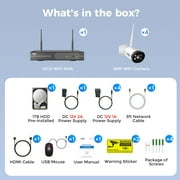 Hiseeu 4-Pack Outdoor WiFi Security Camera System, 10CH 3MP with 1TB Hard Drive