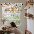 thumbnail image 6 of Thanksgiving Fall Kitchen Valances for Windows 54x18 Inch Kitchen Curtains Valances Rod Pocket Maple Leaf Green Orange Pumpkins Bathroom Window Valances for Window Treatment Decor, 6 of 6