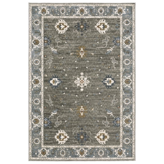 Oriental Weavers Ellington Area Rug - ELL09 - 9'10" x 12'10" - in Ivory/ Multi - Vintage Inspired, Stain Resistant, Family and Pet Friendly , Family, Dining, Living Room Rug
