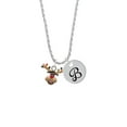 thumbnail image 2 of Delight Jewelry Silvertone Reindeer with Christmas Lights Silvertone Script Initial Disc - B - Charm Necklace, 20"+3", 2 of 4