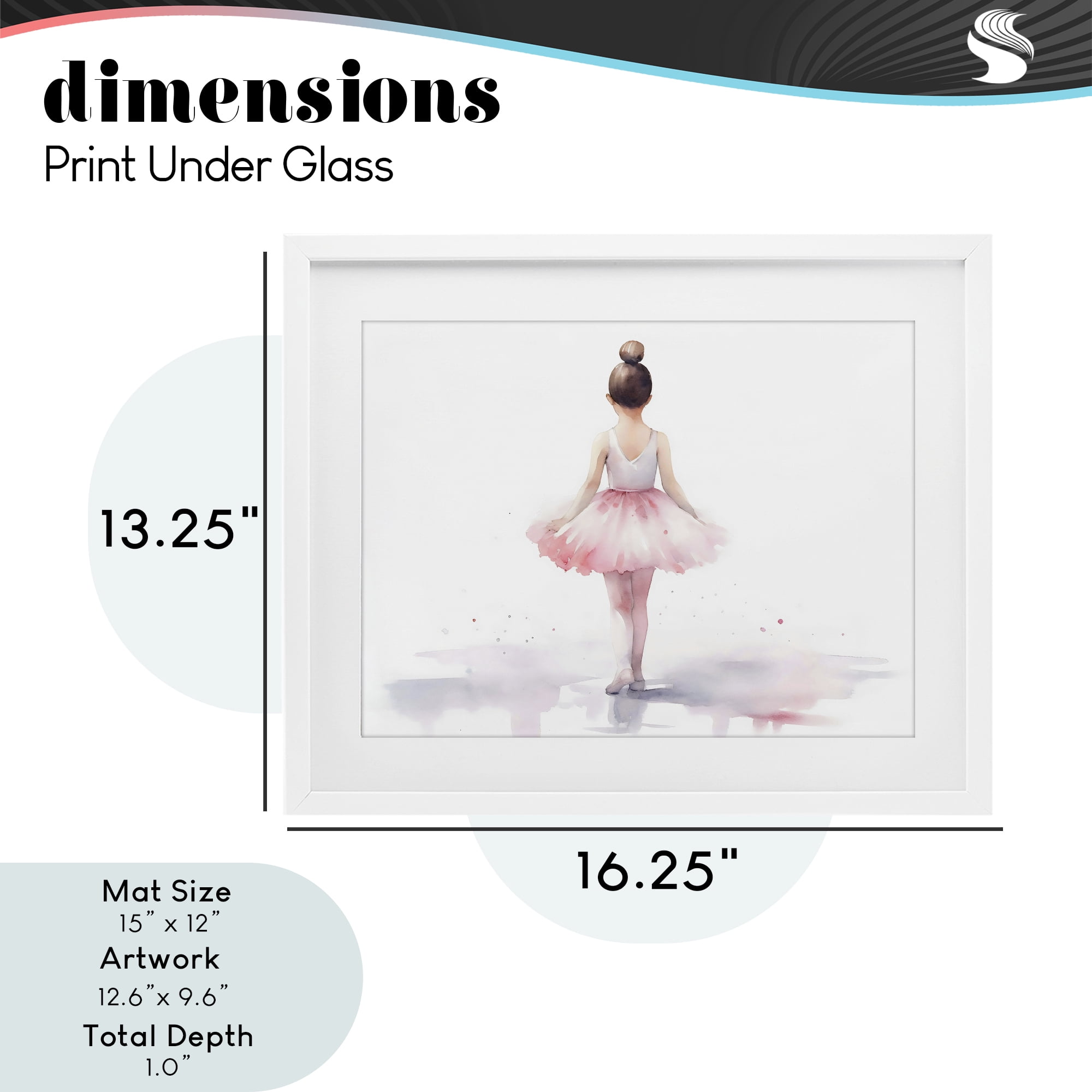 Stupell Industries Ballerina Facing Away White Framed Print Under Glass, design by Creative Studio