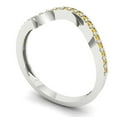 thumbnail image 2 of 0.16 ct Brilliant Round Cut Simulated Yellow Diamond 18K White Gold Stackable Band SZ 5, 2 of 6