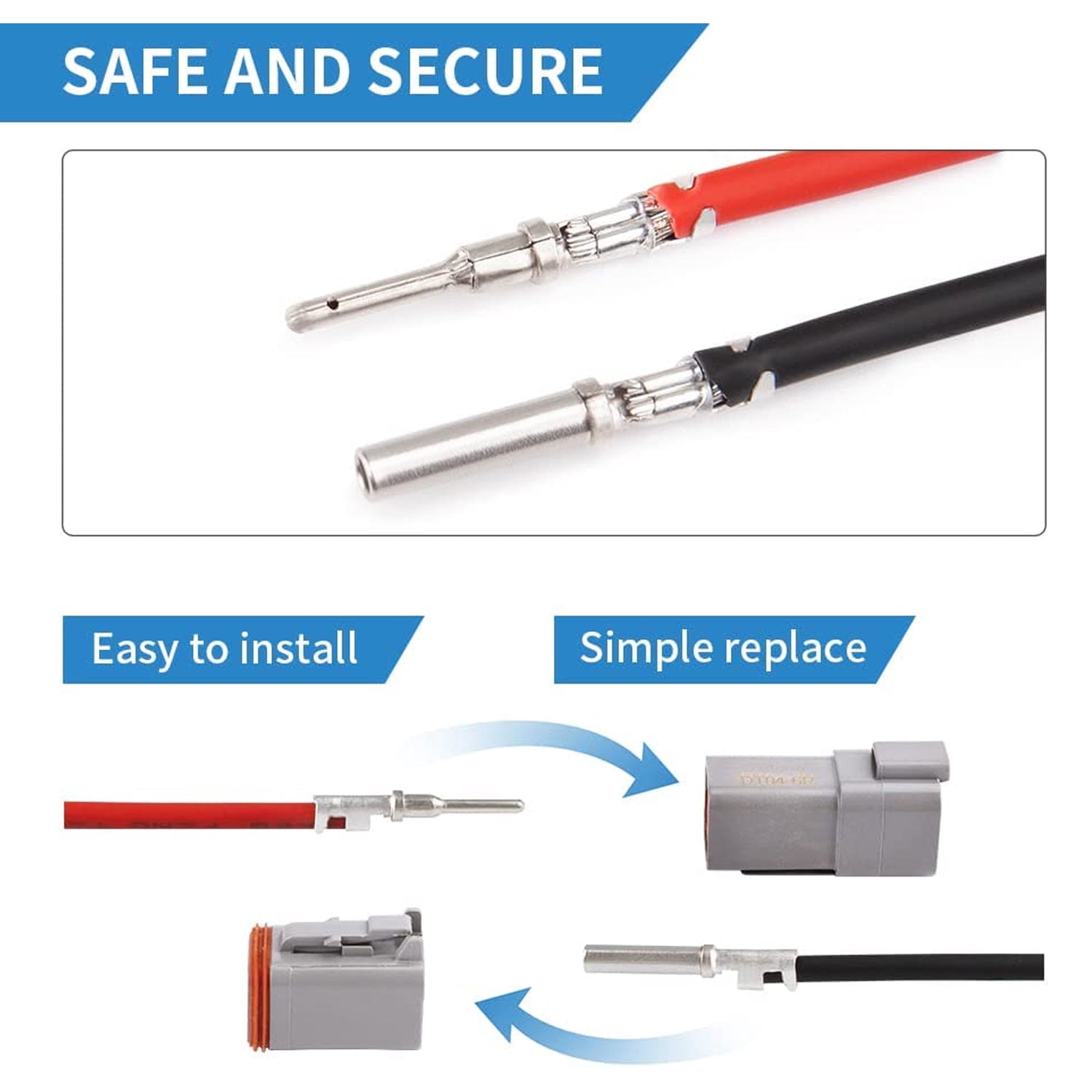 12 Sets Connecteurs Deutsch DT JRready - 2 à 12 Broches, IP68 Étanche - Pour Auto, Moto, Bateaux