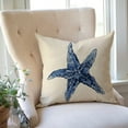 thumbnail image 5 of Sea Life Coastal Throw Pillow Covers 18x18 Inch Starfish Turtle Crab Coral Indigo Blue Summer Beach Ocean Nautical Outdoor Decorations Decorative Throw Pillows Cases Set of 4 for Couch Decor, 5 of 6