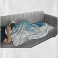thumbnail image 6 of Abstract Soft Flannel Fleece Throw Blanket, Abstract Illustration Clouds Skyline Smoke Mixed Liquid Flow Movement Art Print, Cozy Plush for Indoor and Outdoor Use, 50" x 70", Blue White, by Ambesonne, 6 of 6