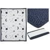 MoDRN Celestial Stars 3-Piece Crib Bedding Set, Navy, Grey, and White