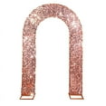 thumbnail image 3 of BalsaCircle 8 feet Rose Gold Payette Sequin Double Sided Open Arch Fitted Backdrop Stand Cover Party Events Decorations, 3 of 8