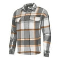 thumbnail image 4 of Mens Shirts Casual Flannel Long Sleeve Plaid Soft Brushed Casual Classic Button Down Collar Fall Winter Comfort Mens Hawaiian Shirt Light Gray XXXL, 4 of 5