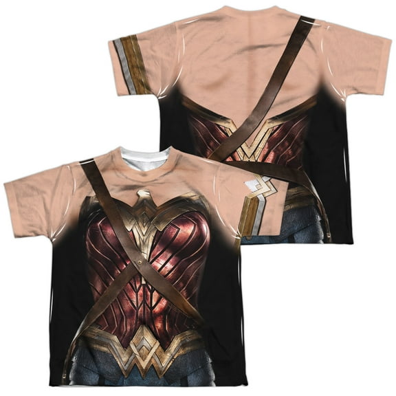 Justice League Movie - Wonder Woman Uniform (Front/Back Print) - Youth Short Sleeve Shirt - X-Large