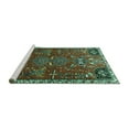 thumbnail image 2 of Ahgly Company Machine Washable Indoor Rectangle Persian Turquoise Blue Traditional Area Rugs, 2' x 4', 2 of 4