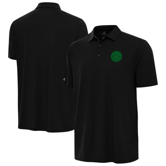 Men's Antigua Black Denver Nuggets St. Patrick's Day-Era Polo