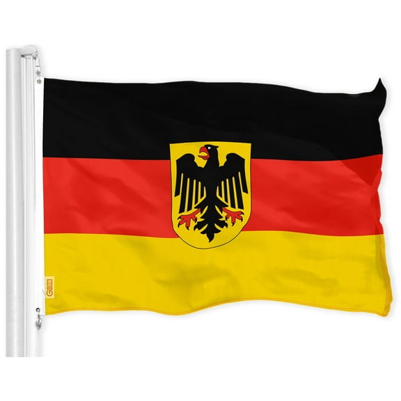 G128 German State Ensign Flag German Eagle Flag 3x5 feet Printed 150D, Indoor/Outdoor, Vibrant Colors, Brass Grommets, Quality Polyester, Much Thicker More Durable Than 100D 75D Polyester