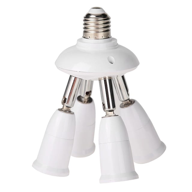 Encendiendo Lámpara Ajustable E27 Divisor 4 cabezas Base Adaptador LED Bombilla Portalámparas