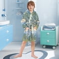 thumbnail image 5 of FORMRS Niños Bathrobe Unisex Hooded Robe Soft Plush Pajamas Sleepwear, Size 10-12T, Beige Mountain, 5 of 7
