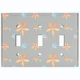 thumbnail image 2 of Metal Light Switch Wall Plate Outlet Cover (Colorful Flower Vintage Gray - Triple Toggle), 2 of 2