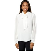 Calvin Klein Long Sleeve Tie Front Blouse Cream XL