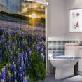 thumbnail image 2 of Texas Sunset Landscape Decorative Shower Curtain, Wildflowers Bluebonnets Shower Curtain Cute Long Wide Shower Curtain with Rust Proof Grommets for Bathroom Farmhouse Waterproof Washable, 2 of 6