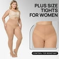 thumbnail image 4 of Manzi 1 Pair Plus Size Tights for Women 70D Control Top Opaque Pantyhose,Size XL to 5XL, 4 of 7